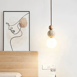Bild in Gallery-Viewer laden, Travertin Stein Creme Retro Minimalistische LED Pendelleuchte