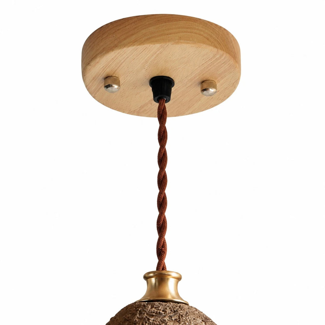 Textured cone pendant light detail