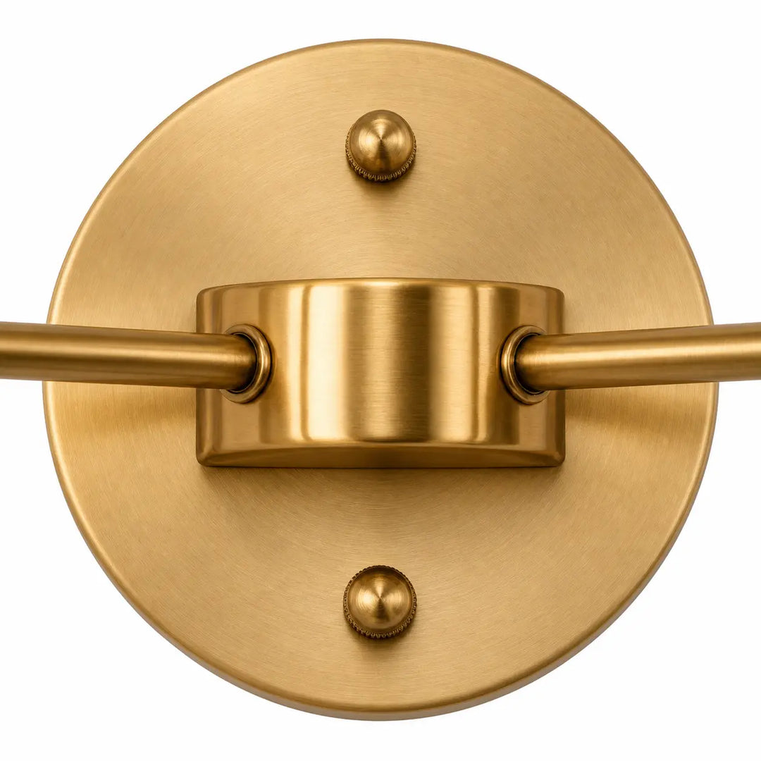 Close-up of the antique brass metalwork