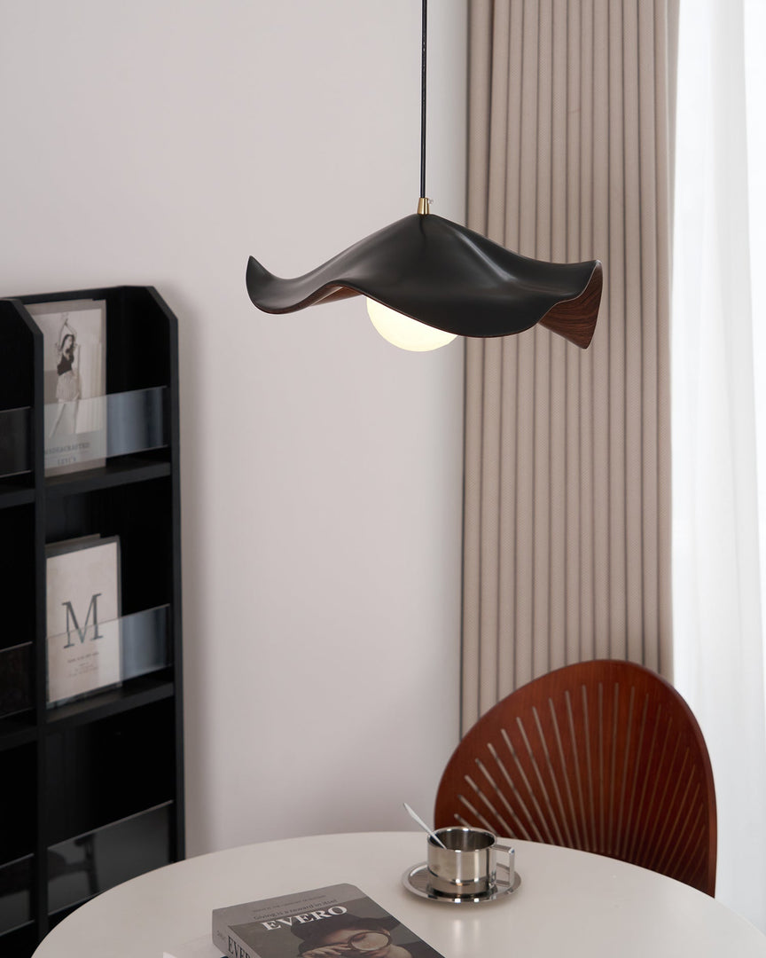 Leaf Vein Glass Plug-In Pendant Lamp