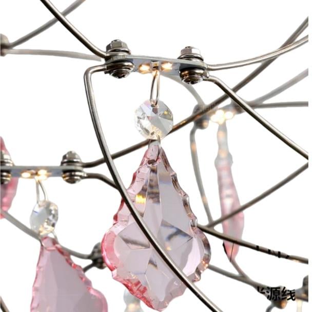 Lustre en cristal français Crynora - Design romantique Luciole en style luxe pour salle à manger ou chambre à coucher