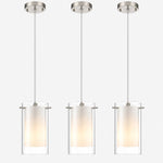Charger l'image dans la visionneuse de galerie, Modern Double Glass Pendant Light With Chrome Finish