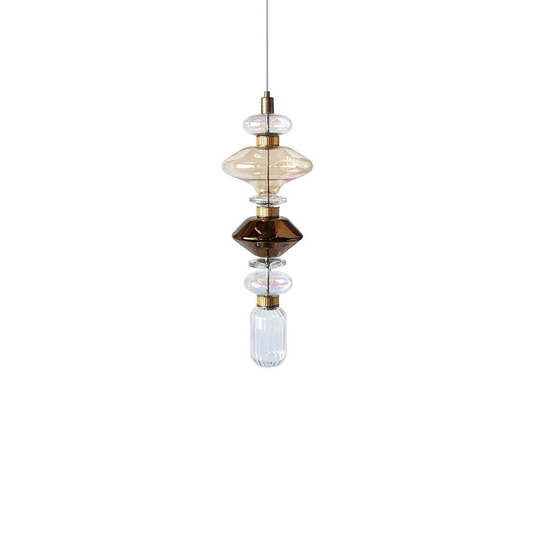 Suspension contemporaine - Fer, métal, verre, or, marron, résistante à l'humidité