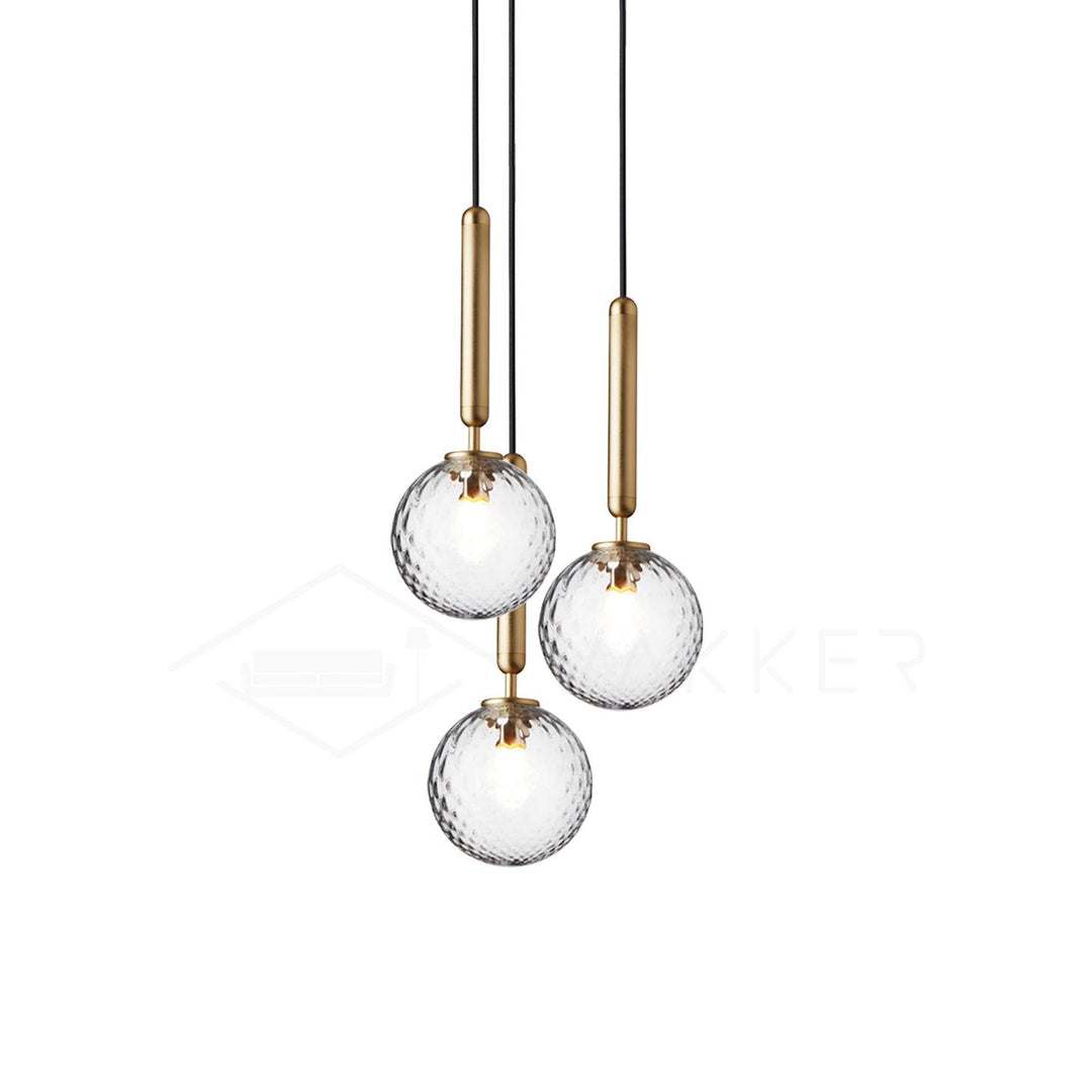 Rounded Brass Glass Plug-In Pendant Light