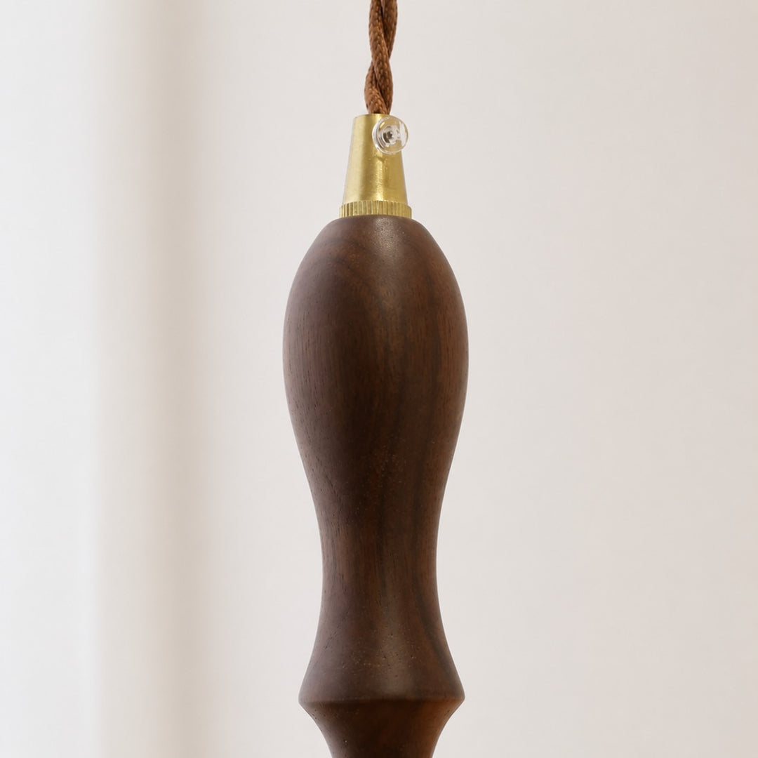 Vintage leather pendant light detail