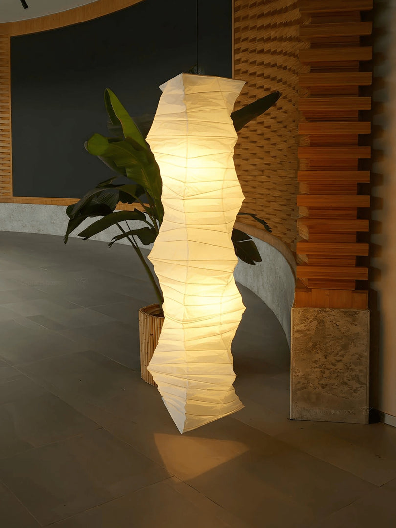 Textured Washi Paper Swag Pendant Light