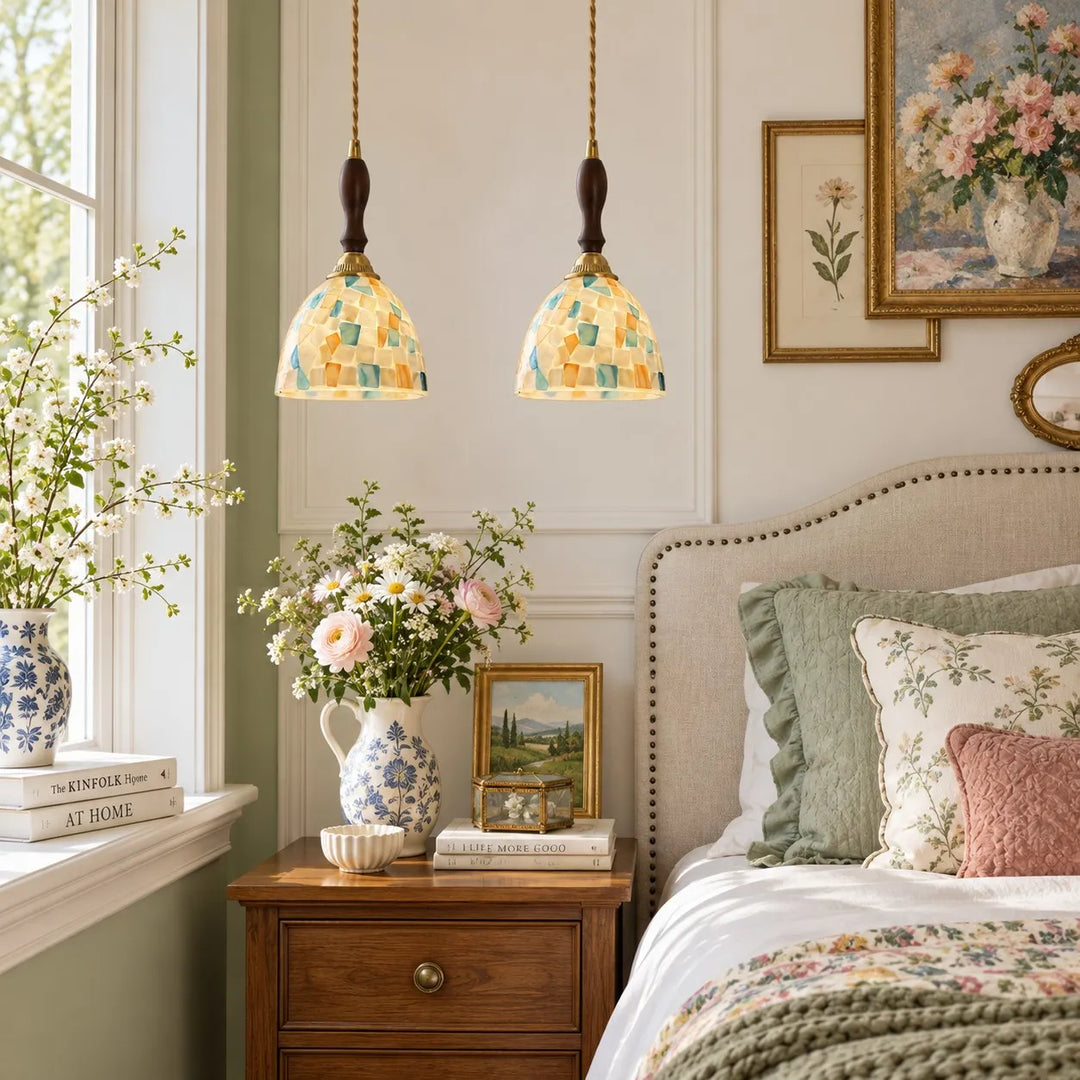 Colorful Capiz Shell Glass Pendant Light
