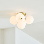 Load image into Gallery viewer, Glass Globe Flush Mount Light - Elegant Modern 5 Globe Ceiling Light
