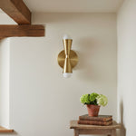 Cargar imagen en el visor de la Galería, Pyralis Cone Linear Statement Wall Sconce - Modern Two Light Fixture
