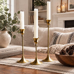 Load image into Gallery viewer, Vintage Brass Single Taper Candle Holder