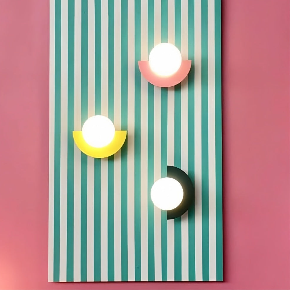 Applique murale nordique en forme de boule de verre et de macaron, en métal coloré, décoration moderne
