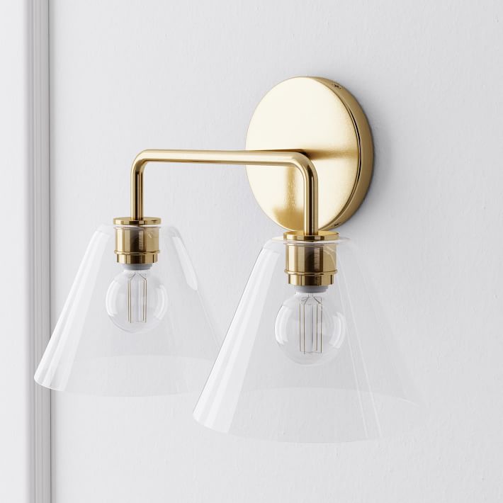 Aplique de pared Conica Cone: iluminación moderna de vidrio de 1, 2 y 3 luces