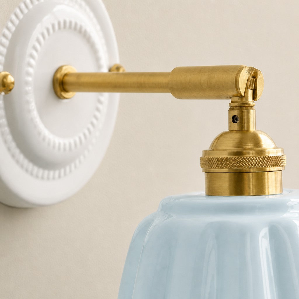 Cienax Retro Ceramic Flower Wall Sconce for Bedroom or Living Room