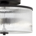 Charger l&#39;image dans la visionneuse de galerie, Plafonnier tambour en verre rayé - Luminaire de style campagnard
