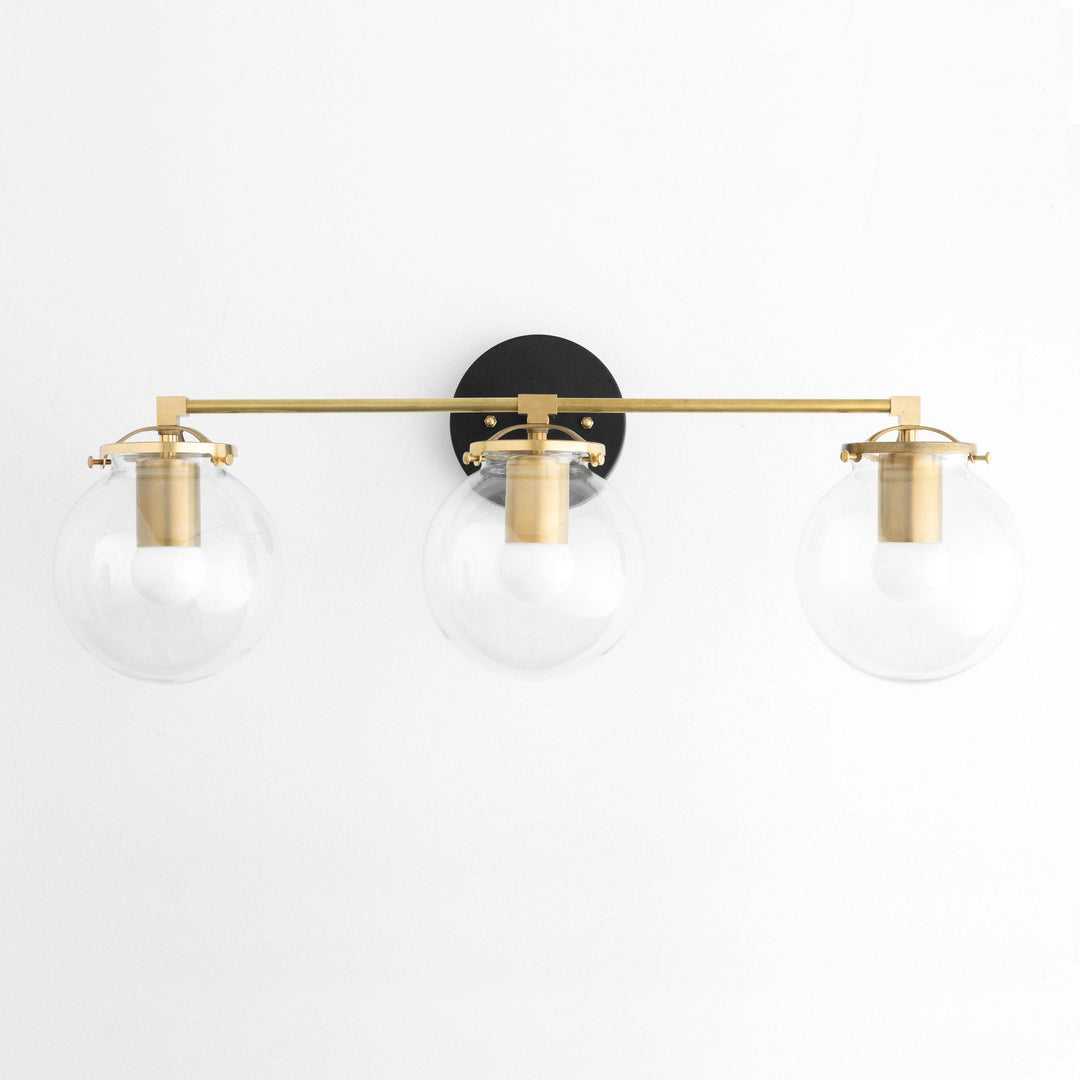 Glorica Glass 3 Shade Globe Vanity Light - Soft Bathroom Light Fixture