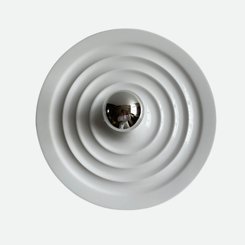 Plafonnier contemporain Space Age Disc, finition chromée