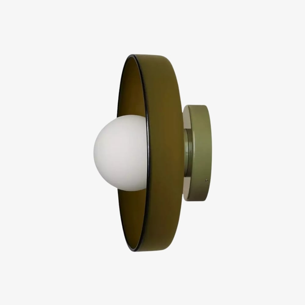 Kalo Versatile Glass Disc Modern Wall/Ceiling Fixture with Color-Accent Rim for Living Spaces