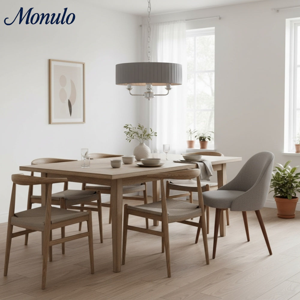 Tela eleganter Mehrarm-Pendelleuchter mit skulpturalen Schirmen für Esszimmer und Wohnbereich