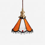 Bild in Gallery-Viewer laden, Orange stained glass single pendant light