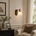 Bild in Gallery-Viewer laden, Antique bronze amber glass wall sconce