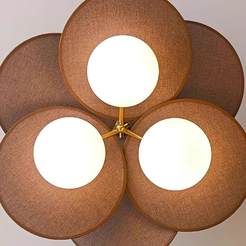 Lustre à feuilles en cascade Orrise - Métal et bois modernes pour chambres et salons