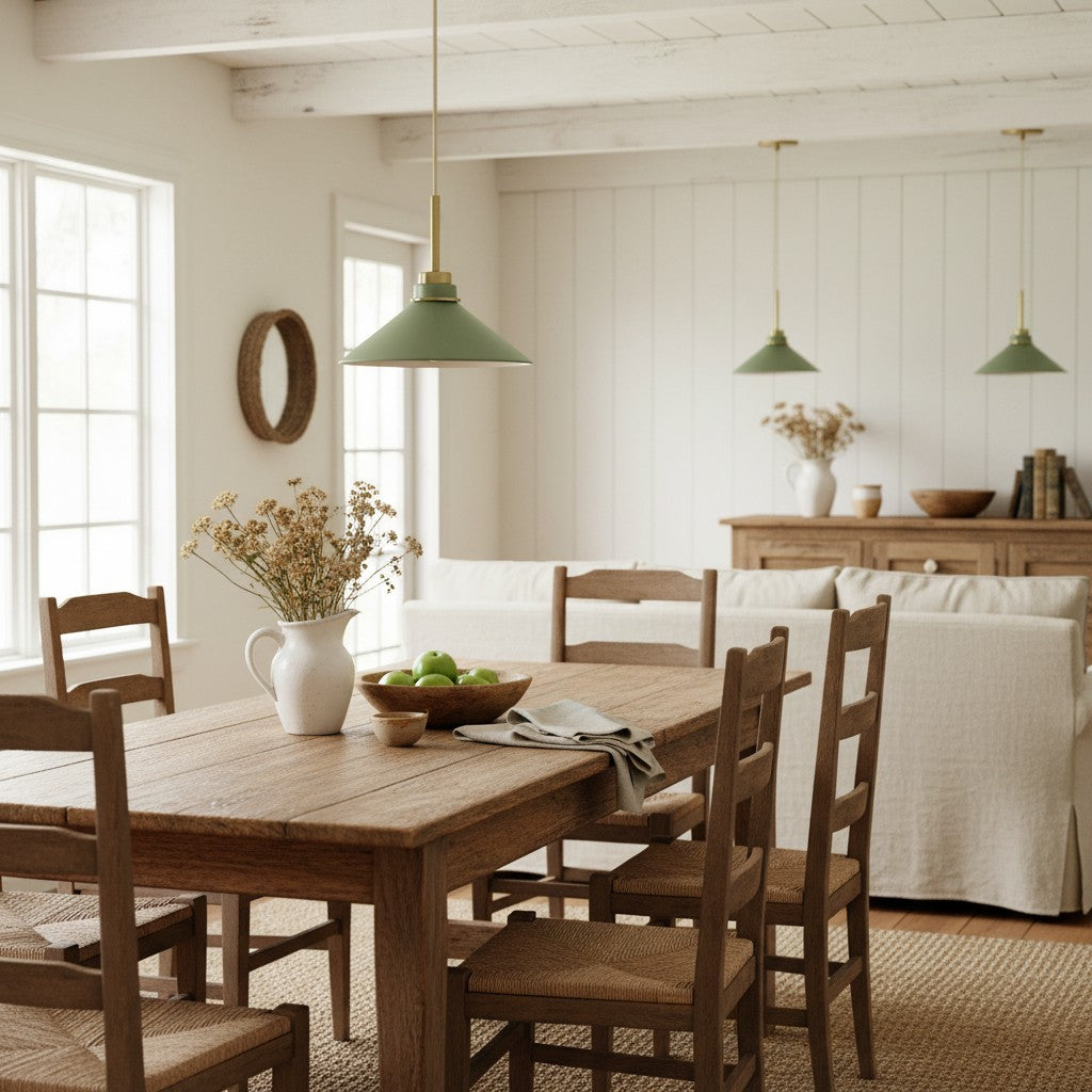 Aurenza Modern Farmhouse  Cone Pendant Light – Dimmable Kitchen and Entryway Lighting