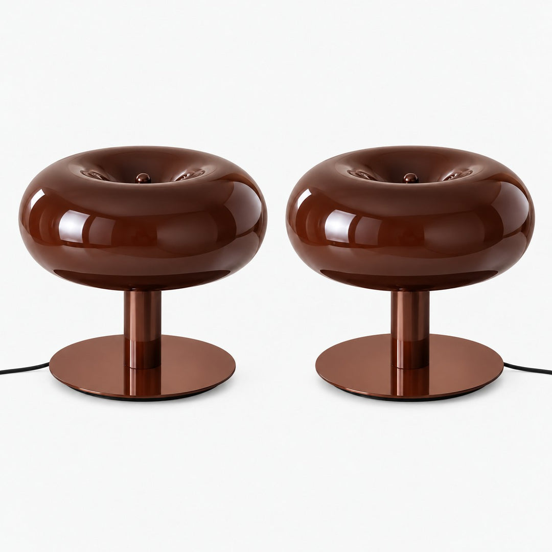 Rounded Glass Slim Stem Blown Glass Table Lamp