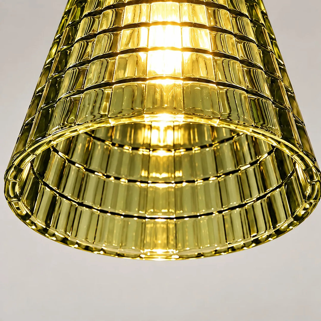 Nordic Brass Colored Glass Pendant Lamp