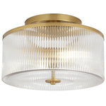Charger l&#39;image dans la visionneuse de galerie, Plafonnier tambour en verre rayé - Luminaire de style campagnard
