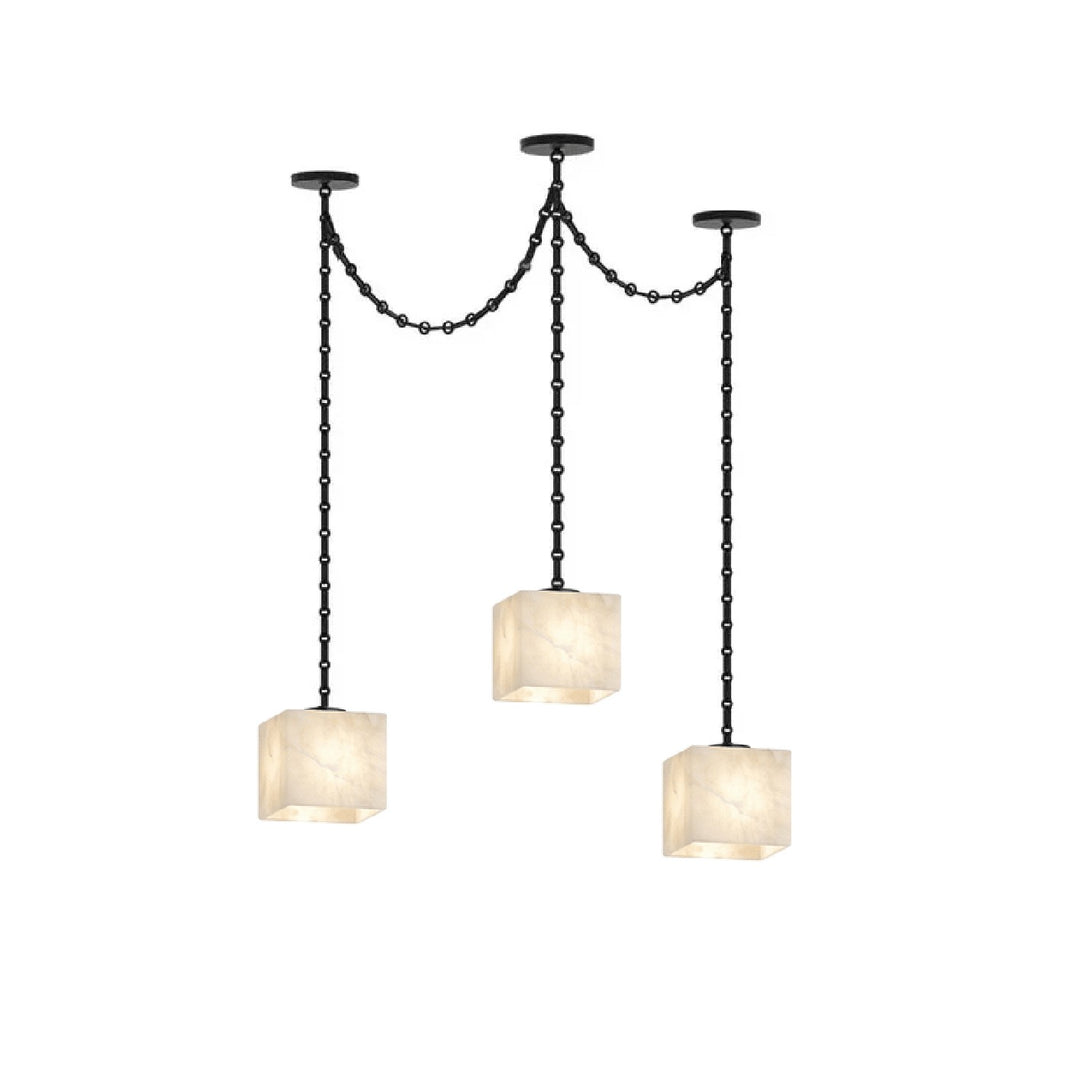 Frosted Alabaster Multi-Light Hardwired Chandelier