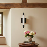Load image into Gallery viewer, Ornato Luxe Modern Vanity Sconce - Art Deco Wall Light with Cylinder Shade
