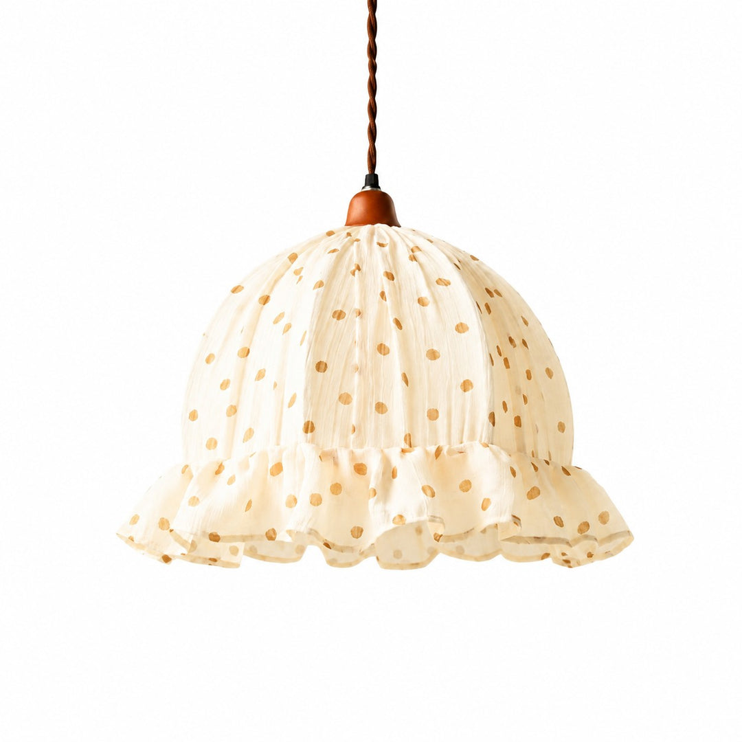 Ruffled Floral Fabric Pendant Lamp