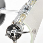 Charger l'image dans la visionneuse de galerie, Close detail of the ribbed glass shade and metal bracket