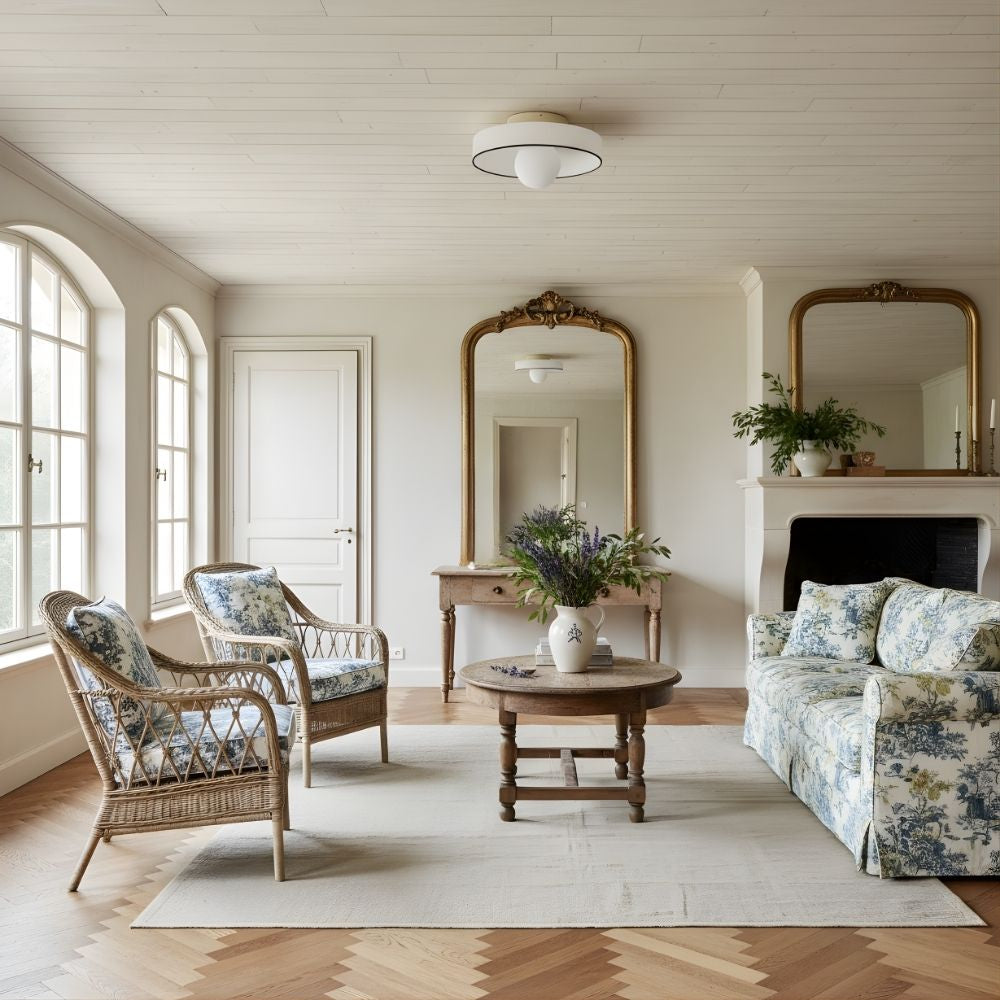 Kalo Versatile Glass Disc Modern Wall/Ceiling Fixture with Color-Accent Rim for Living Spaces