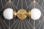 Load image into Gallery viewer, Lumio Globe Modern Geometric Sconce - Two Light Bathroom Vanity Lighting
