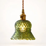 Load image into Gallery viewer, Vintage Brass Pineapple Glass Pendant Lamp