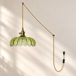 Charger l'image dans la visionneuse de galerie, Fluted Flower Glass Plug-In Swag Pendant