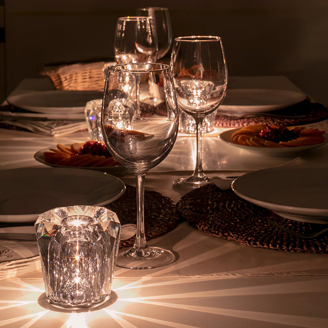 Lampe de table en cristal diamant (batterie intégrée)