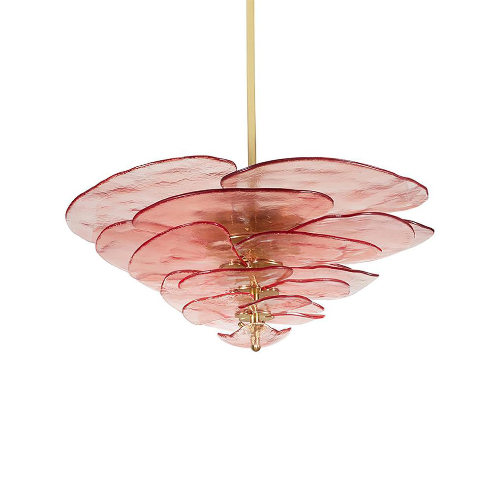 Lotus Leaf Layered Glass Chandelier
