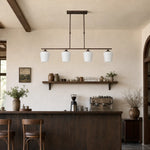 Load image into Gallery viewer, Strellux four-head Coffee Brown chandelier over a cafe counter