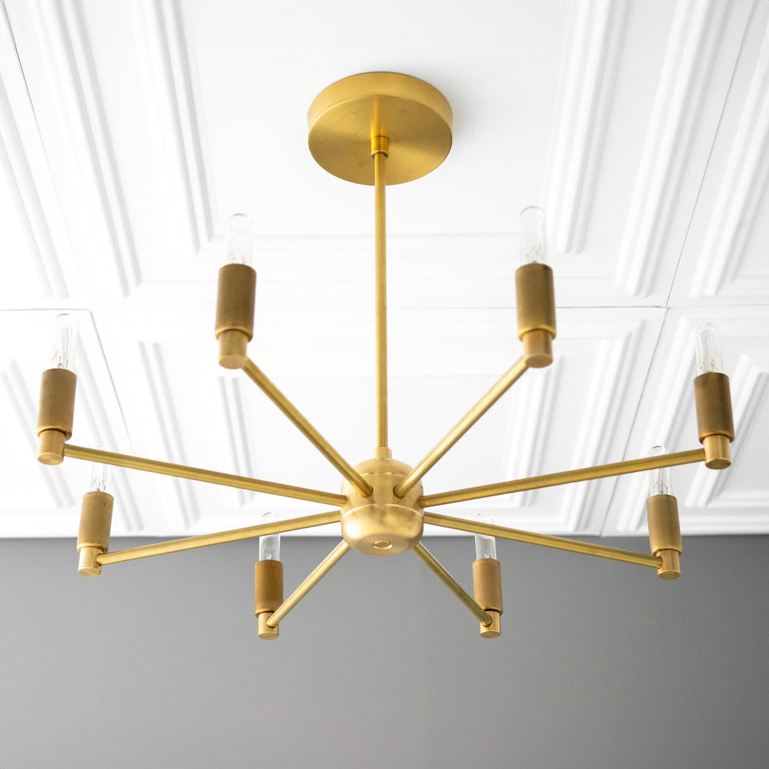 Lustre moderne Mobilux Line - Suspension à 8 bras style milieu du siècle