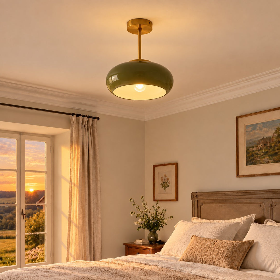 Bauvia Bauhaus Modern Round Glass Ceiling Lamp
