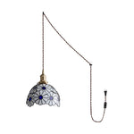 Bild in Gallery-Viewer laden, Brass Stained Glass Plug-In Pendant