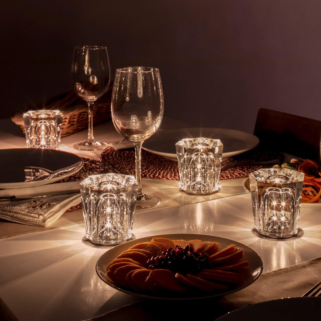 Lampe de table en cristal diamant (batterie intégrée)