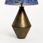 Load image into Gallery viewer, Gilt Blue Fabric Ceramic Table Lamp