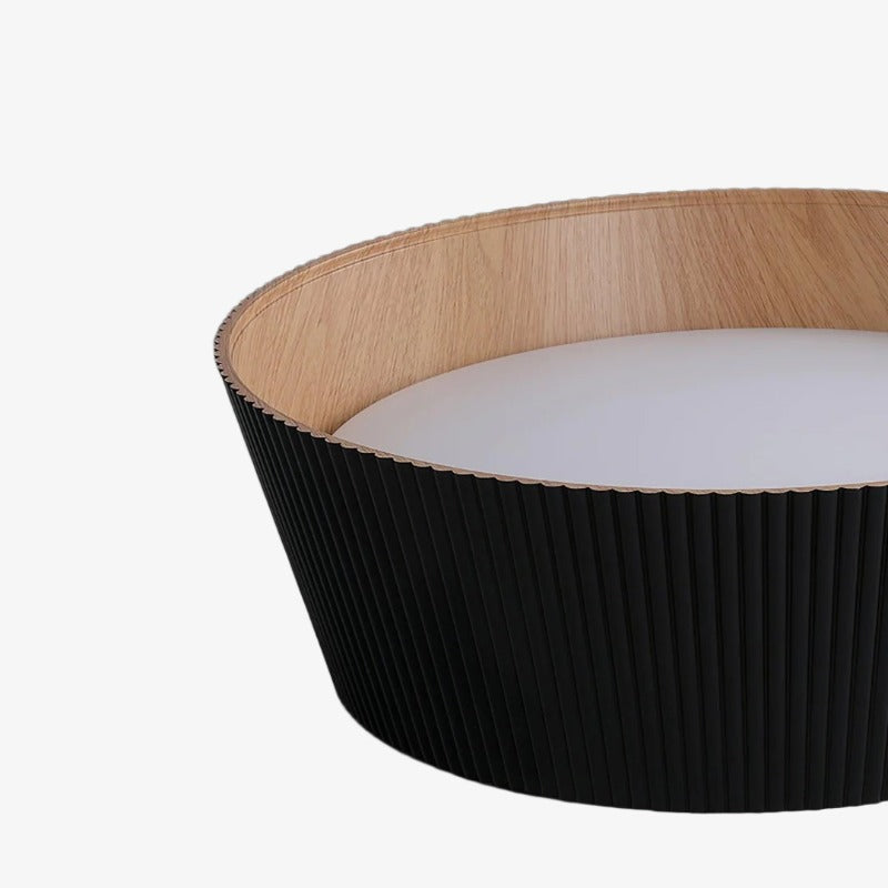 Lampe Plafonnier Moderne à Abat-Jour Cannelé Texturé Ribravo - Lampe Minimaliste Moderne pour Salon