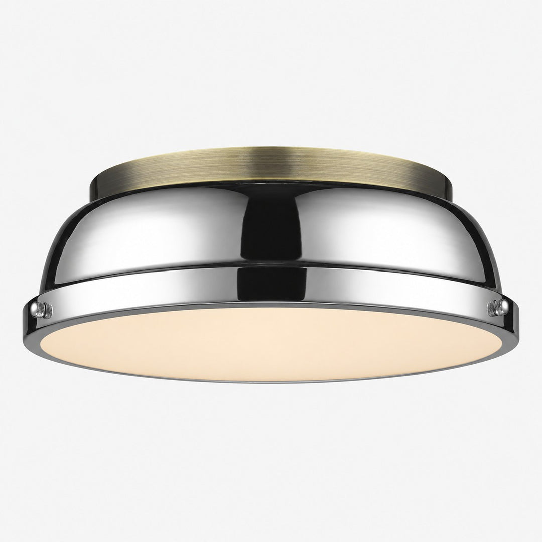 Metal Flush Mount Ceiling Fixture with Frosted Diffuser