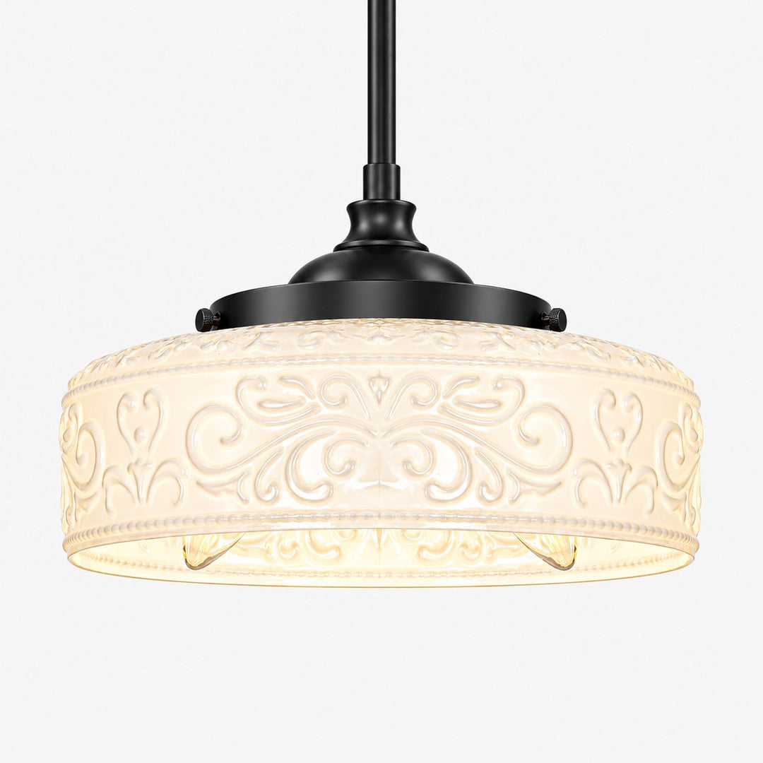 Vintage Adjustable Glass Pendant Light