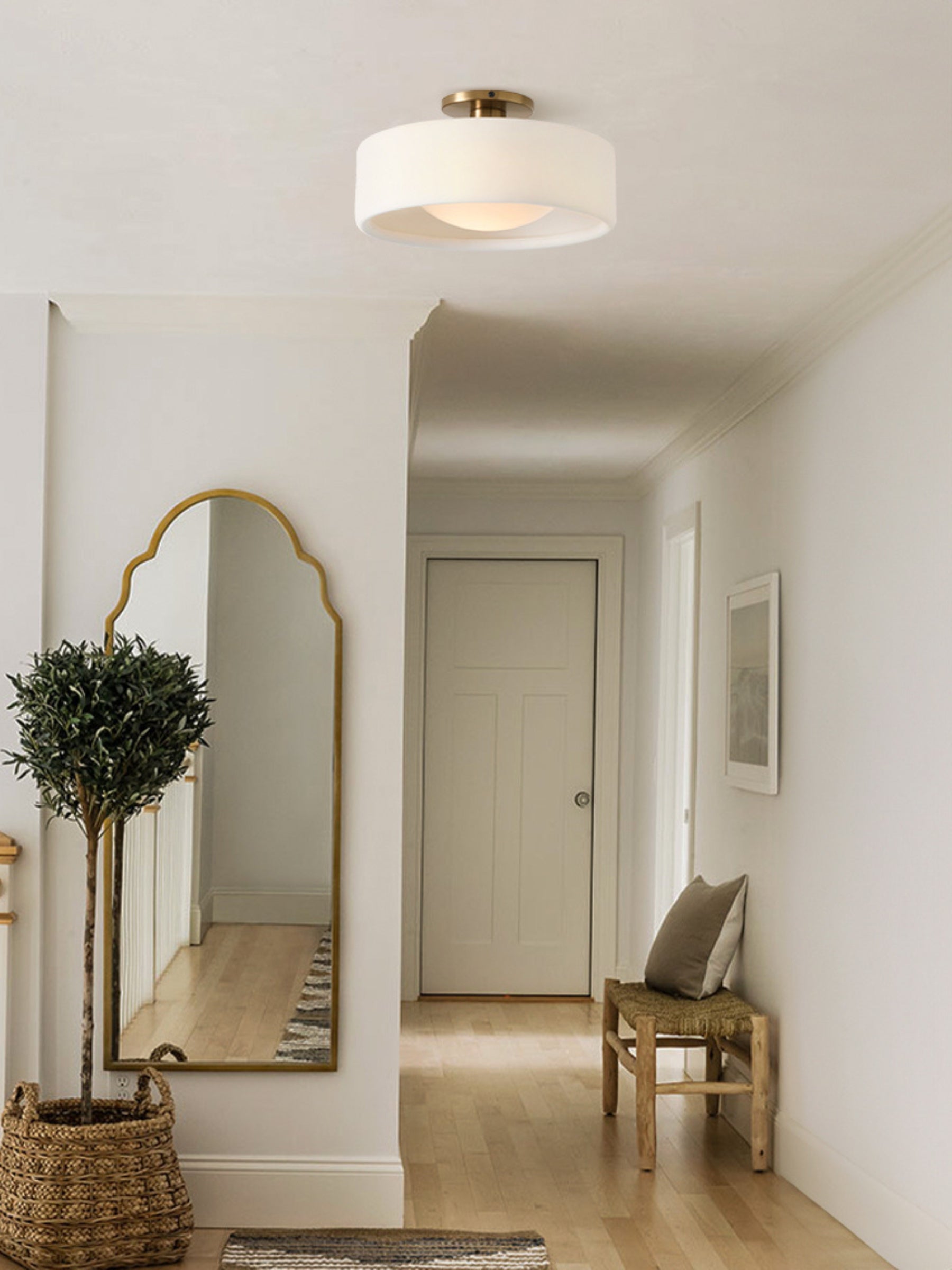 Cerova Porcelain Flush Mount Ceiling Light – Modern Low-Profile Fixture