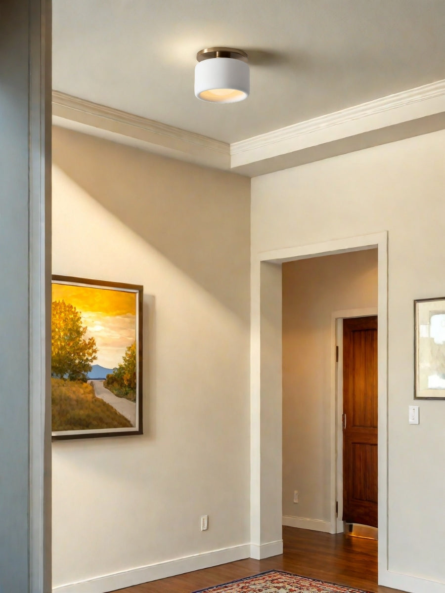 Cerova Porcelain Flush Mount Ceiling Light – Modern Low-Profile Fixture